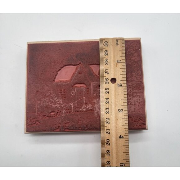 Thomas Kinkade VTG TK-112T Skater's Pond Heritage Farms Series Rubber Stamp 90s - Picture 11 of 11